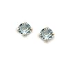 14k Yellow Gold Four Prong 4mm Genuine Aquamarine-March Stud Earrings