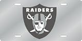 Oakland Raiders Laser Cut Silver License Plate