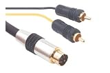 Assembled S-Video Cable, Male / Dual RCA Male, 2.0 ft
