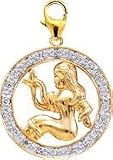 Zodiac Virgo, 14K Gold Diamond Charm