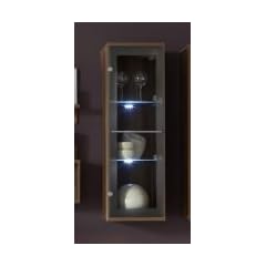 FIGARO H�ngevitrine Typ 10, walnuss/weiss Glas