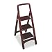 SAMSONITE COSCO Three-Step Wood Folding Step Stool, 225-lb Capacity, Mahogany Finish