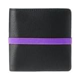 Marc By Marc Jacobs Pebble Leather Elastic Billfold Wallet Black Purple