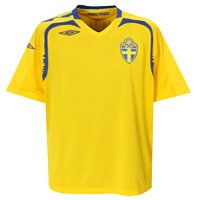 Umbro Sweden Home Short Sleeve Jersey 2007 - 2008