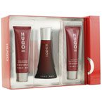 HUGO DEEP RED by HUGO BOSS - 1.6 oz EDP SPRAY, 1.6 oz SHOWER GEL, 1.6 oz BODY LOTION - GIFT SET