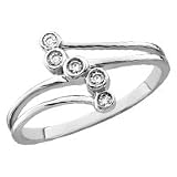 10kt. White Gold, 1/10 ct. tw. Right Hand Diamond Ring