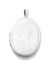 Genuine IceCarats Designer Jewelry Gift Sterling Silver 20Mm My Love Oval Locket