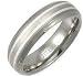T4 Mens Solid Titanium Band With Silver Inlay 5mm