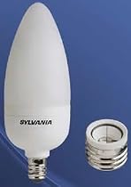 SYLVANIA 9W Compact Fluorescent Lamp with  Candelabra Base with Medium Base Adapter, Warm White, 2-Pack # CF9EL/CANDELABRA/2BL/12