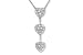1/4 Carat Diamond 14K White Gold Triple Heart Pendant w/Chain
