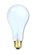 Incandescent Light Bulb, Long Life A-21, Long Neck, 20,000 Hours, 150 Watt, Frosted