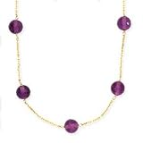 14K FACETED AMETHYST TIN CUP NECKLACE, 16"