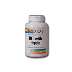 Solaray High Potency HCl With Pepsin - 250 Capsules