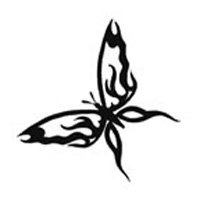 Tribal Butterfly Glitter Temporary Tattoo 2x2