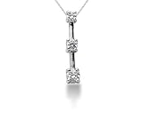 0.25CTW Classic Four Prong Three Stone Diamond Pendant in Platinum