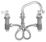 Fisher 1686 Widespread Deck Faucet with 6 Swing Spout, Chrome