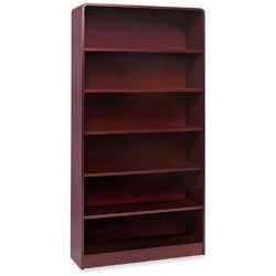Radius Veneer Bookcase, 5 Shelves, 36Wx12Dx72H, Mahogany (LLR60079) Category: Wood... by Lorell