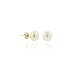 14K Gold Genuine Freshwater Cultured White 4.5-5mm Button Pearl Stud Earrings