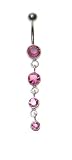 Sterling Silver Belly Ring with CZ