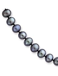 14k 6.5-7mm Black Freshwater Onion Cultured Pearl Necklace - BPN065-20"