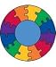 Learning Carpets Kids Rugs Puzzle Rainbow LC 305 Multi 6'6 Round Area Rug