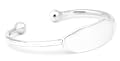 Sterling Silver 4 1/4 Inches Half Cuff Engravable Child Identification Bangle Bracelet