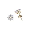 Sterling Silver Gold Plated Stud Earrings - Square Invisible Stamping - 7 mm