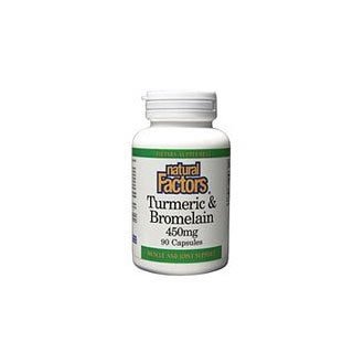 Natural factors turmeric & bromelain 300mg/150mg 180 capsules
