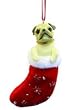 Santa's Little Pals Pug Stocking Christmas Ornament