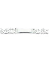 Sterling Silver Polished Engravable Anchor Link Id Bracelet