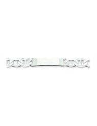 Sterling Silver 8.5inch Polished Engraveable Anchor Link ID Bracelet 8.5 Inches