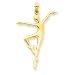 14k 3-D Ballet Dancer Pendant - Measures 35.4x21.9mm - JewelryWeb