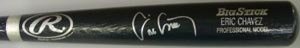 Eric Chavez Signed Black Rawlings Big Stick Engraved Bat