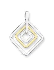 Sterling Silver & Vermeil Diamond Shape Pendant