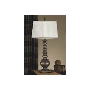 Murray Feiss One-Light Essex Court Table Lamp, Astral Bronze with Round Beige Shantung ... from Blinds and Shades