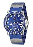 Ulysse Nardin 260-32-3A Maxi Marine Royal Blue Dial Titanium and Rubber Men's Automatic Chronometer, Power Reserve Indicator Watch