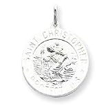 Sterling Silver St. Christopher Medal with 20 inch Sterling Silver chain