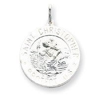 Sterling Silver St. Christopher Medal with 20 inch Sterling Silver chain