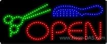 Barber Salon Open Outdoor LED Sign 13 x 32