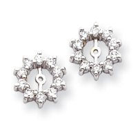 14k White Gold Diamond Earrings jacket