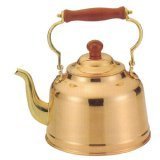 Old Dutch 2 3/4 Quart Decor Copper Teakettle With Wood Handle