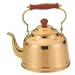 Old Dutch 834 2.75 Quart Decor Copper Teakettle with Wood Handle