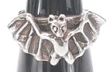 Cool Goth Vampire Bat Pewter Ring Band
