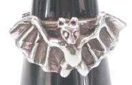 Cool Goth Vampire Bat Pewter Ring Band