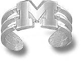 Michigan Wolverines Solid Sterling Silver ''M'' Toe Ring