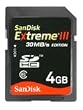 Sandisk SDSDX3-004G-E31 4GB Extreme III SD Card 30MB/s (RETAIL PACKAGE)