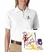 Women's polo shirt with embroidered image of: drill team & notes