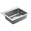 Moen S22337 Lancelot 25" x 22" Single Bowl Drop In Kitchen Sink Stainless Steel