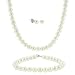 Schmuckset: Kette, Armband und Ohrringe aus echten 5.5- 6mm gro�en wei�en S��wasserperlen, Sterling Silber