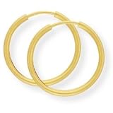 Image of 9ct 14mm Extra Thin Sleeper Earrings. Beautiful presentation gift box and anonymous outer packaging. Money back if not 100% delighted